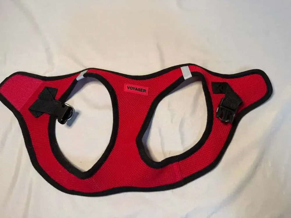 Voyager Step-In Air Dog Harness for Small and Medium Dogs, Red Base, L